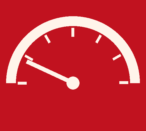 Reserve-Check Icon Roter Tacho als Icon für den Reserve-Check bei Erschöpfung in den Wechseljahren